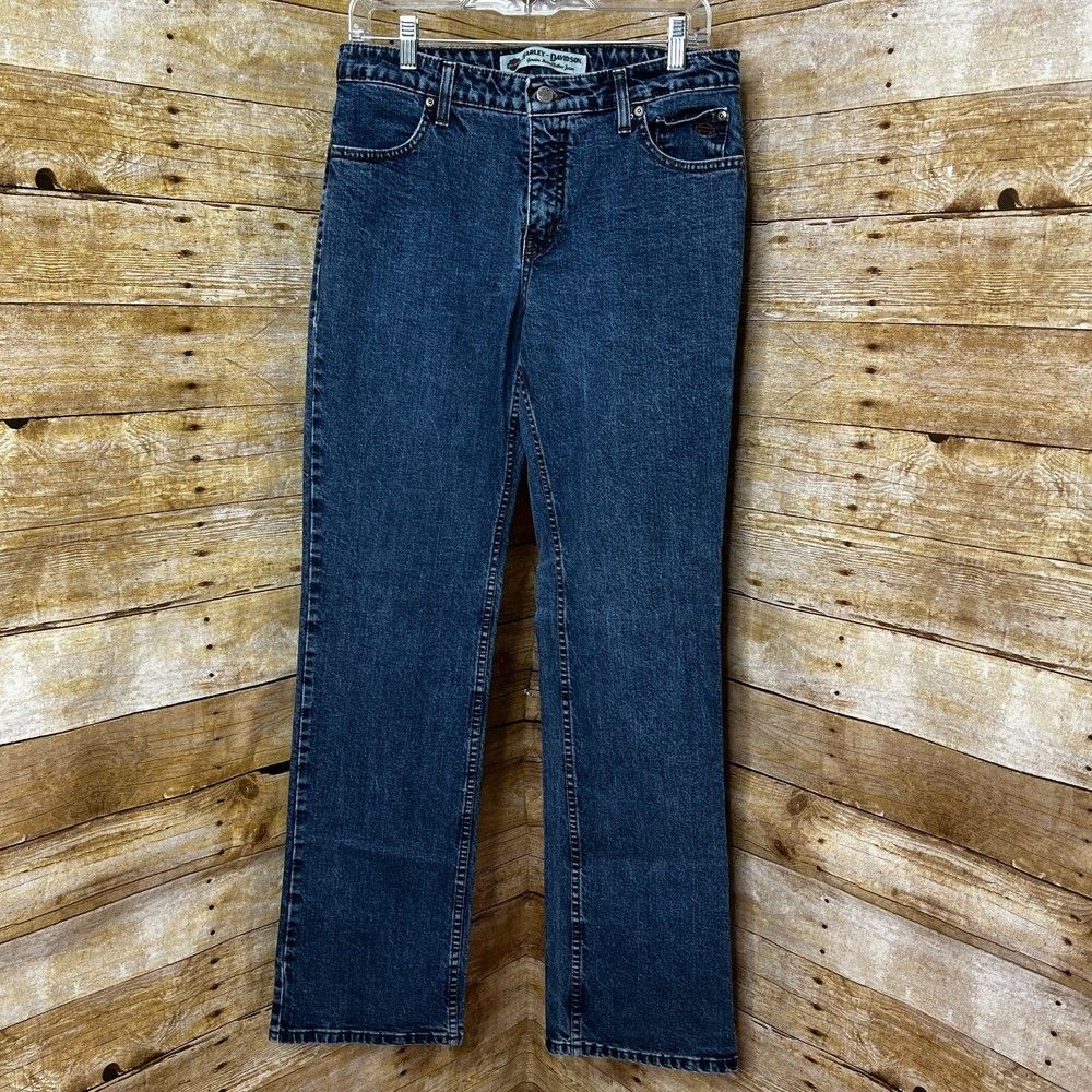 HARLEY-DAVIDSON MID RISE STRETCH BOOTCUT CASUAL CLASSIC EVERYDAY JEANS SZ. 10L